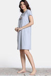 Zivame Farm Lore Knit Cotton Knee Length Nightdress - Grey Melange — thumbnail 3